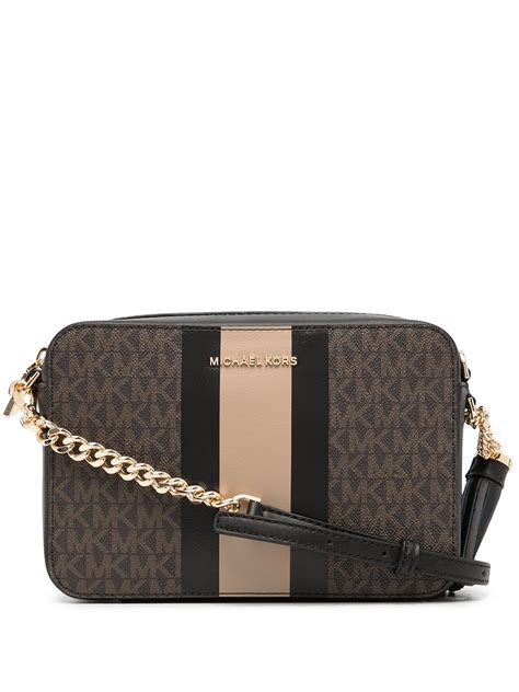 michael kors ginny medium logo stripe crossbody bag|Ginny Medium Logo Crossbody Bag .